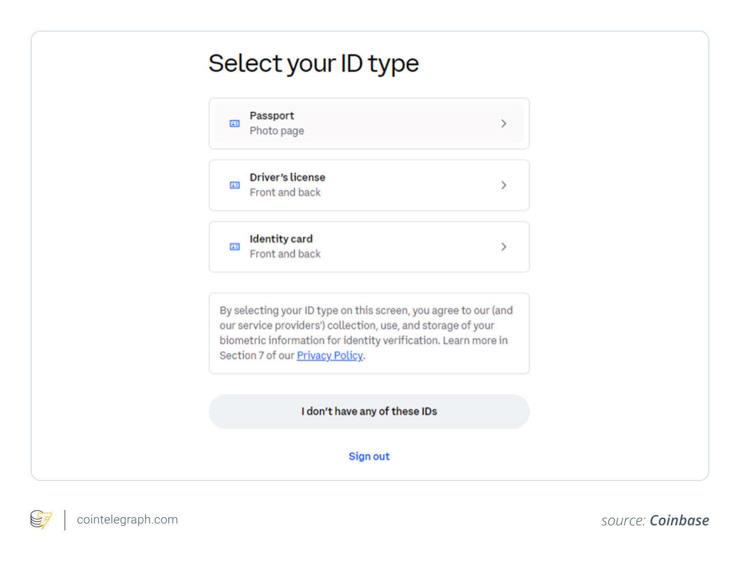 Select ID type