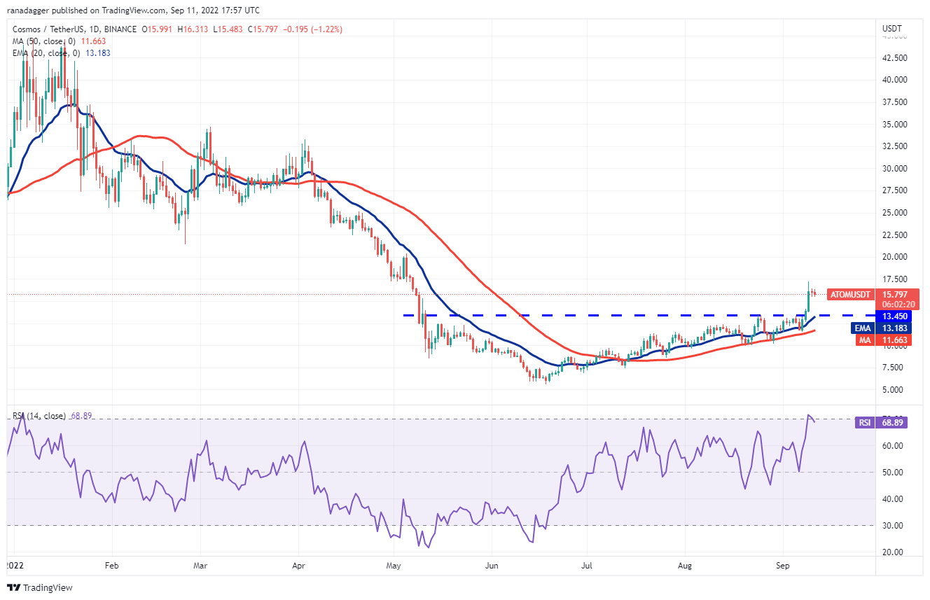 Crypto traders eye ATOM, APE, CHZ and QNT as bitcoin shows signs of bottoming